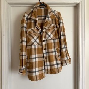 Plaid Tan Shacket for Women
